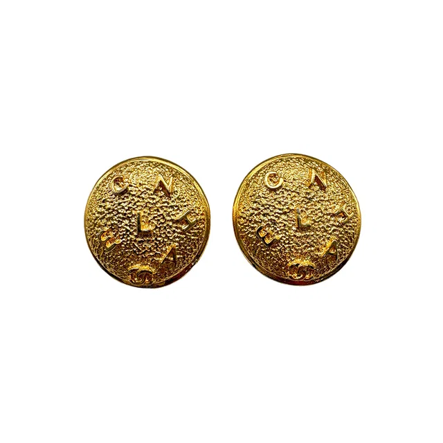 Chanel Vintage Earrings Logo Round Accessory from Luxury Promise