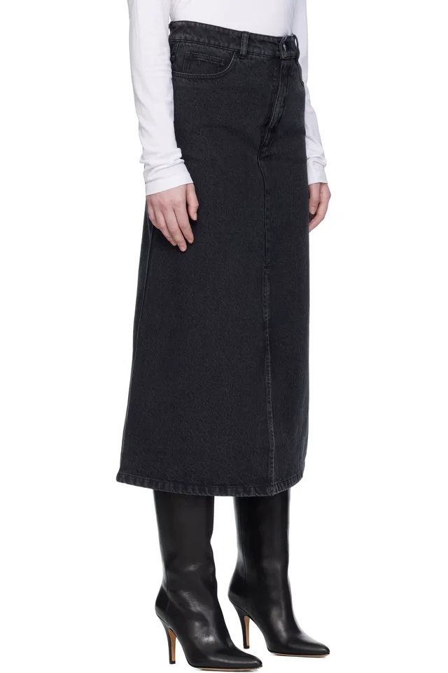 A.P.C. Black Georgia Denim Midi Skirt, photo 2 of 2 from SSENSE