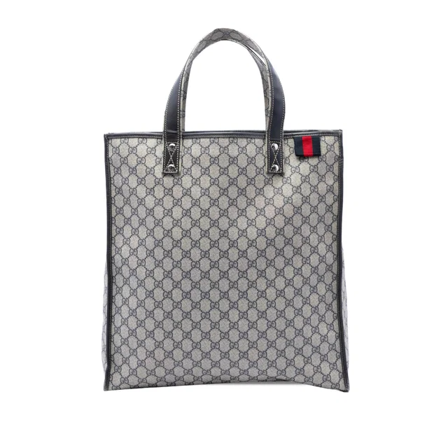 Beige Gucci GG Supreme Web Tote in Beige Coated canvas from Designer Revival