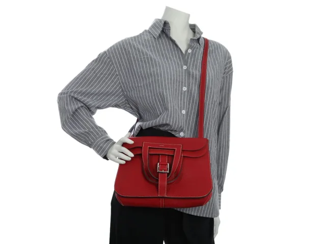 Hermès Clémence Halzan 31 in Red Clemence leather from Ann's Fabulous Finds, photo 10 of 10