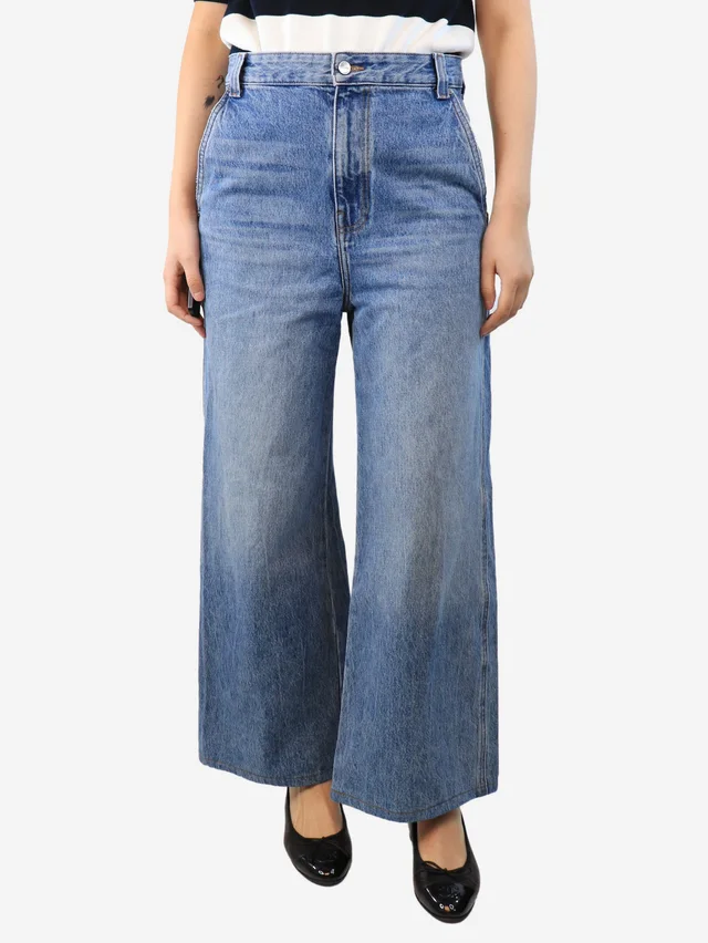Khaite Blue wide-leg jeans - size UK 8 in Blue from Sign of the Times