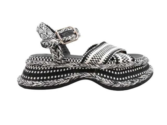 & White Chloe Woven Platform Sandals Size 35 in Black Woven leather from Designer Revival