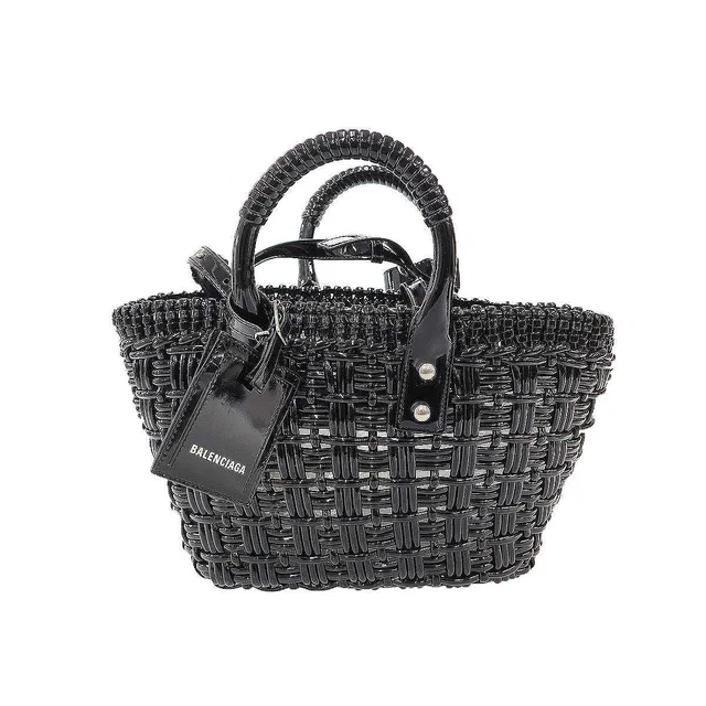 Balenciaga Bistro Basket Shoulder Bag Black in Black from The Reluxe