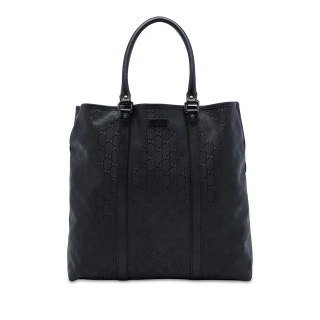 Black Gucci GG Imprime Joy Vertical Tote in Black Coated canvas from Designer Revival