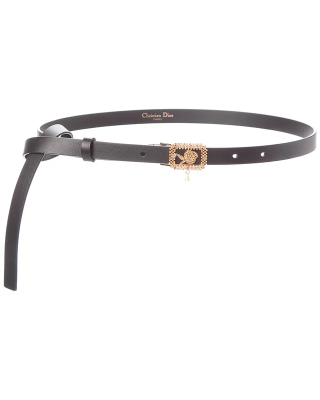 Dior Lumiere De Rose Leather Belt, image 1 of 1 from Gilt