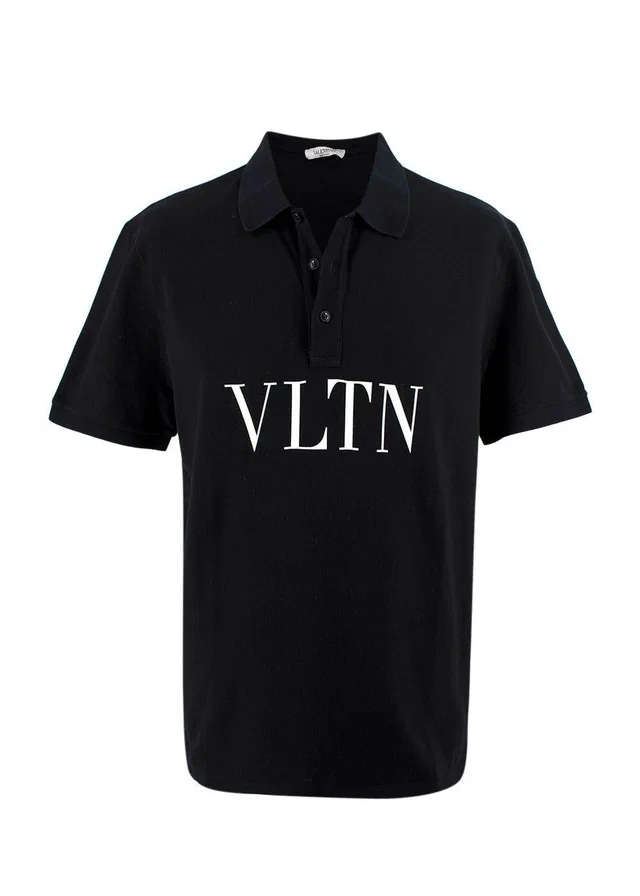 Valentino Garavani Black Logo Polo T-Shirt in Black from HEWI