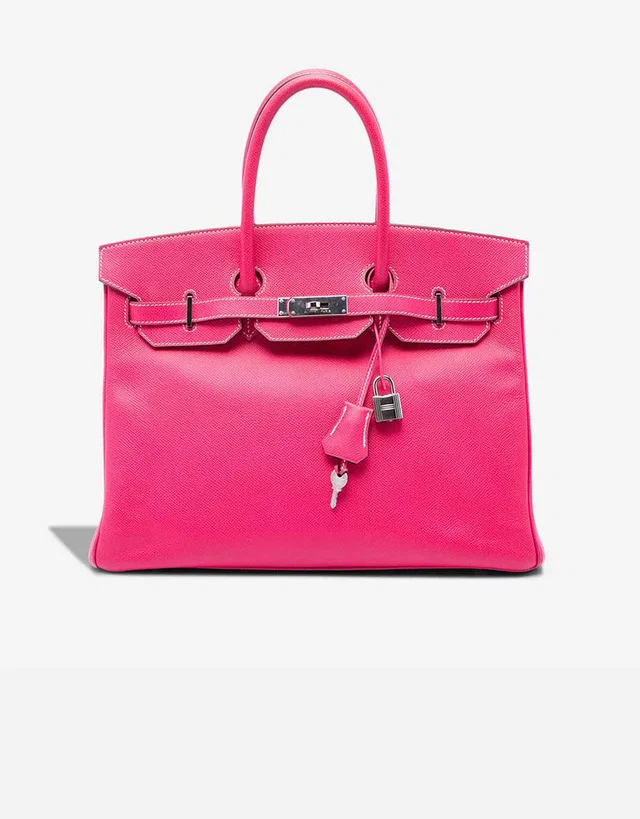 Hermès Birkin Candy Verso 35 Epsom Rose Tyrien in Multicolour, Pink, Red Epsom leather from SACLÀB