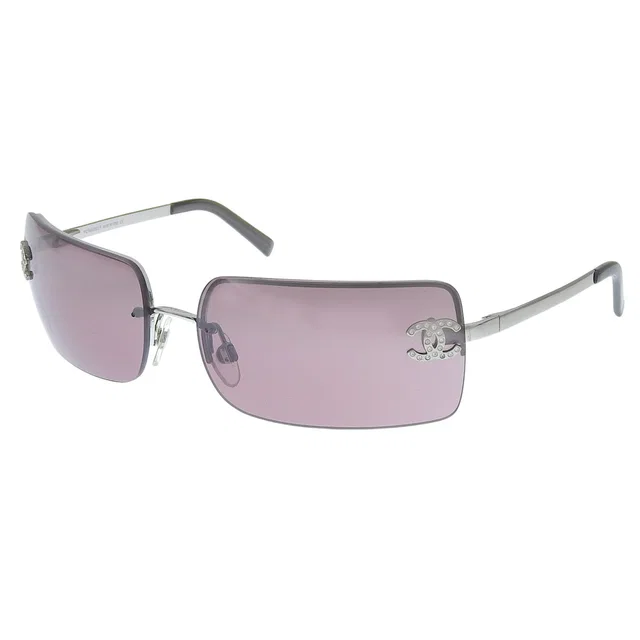 Chanel Rhinestone CC Mark Rimless Sunglasses - Purple in Purple from VINTAGE QOO TOKYO