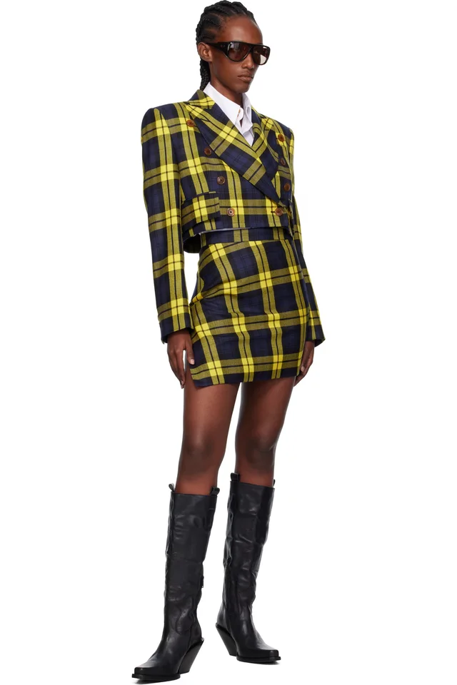 Vivienne Westwood Navy & Yellow Infinity Miniskirt, photo 4 of 4 from SSENSE