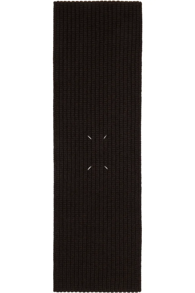 Maison Margiela Brown Cashmere Scarf, photo 3 of 4 from SSENSE
