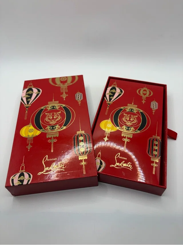Christian Louboutin Red And Gold Lantern Motif Envelopes Box Set in red|gold from Poshmark
