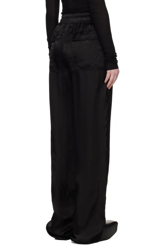 Rick Owens Black Temple Dietrich Drawstring Lounge Pants, photo 3 of 4 from SSENSE