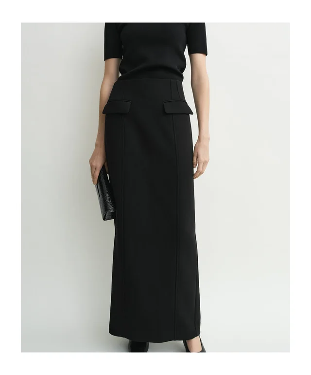 Totême Pleated Slit-Detailed Skirt, photo 2 of 6 from SENSER