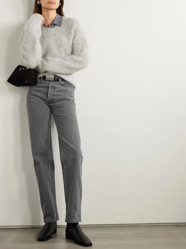 TOTEME High-rise straight-leg organic jeans in Grey, photo 2 of 2 from NET-A-PORTER (Canada)