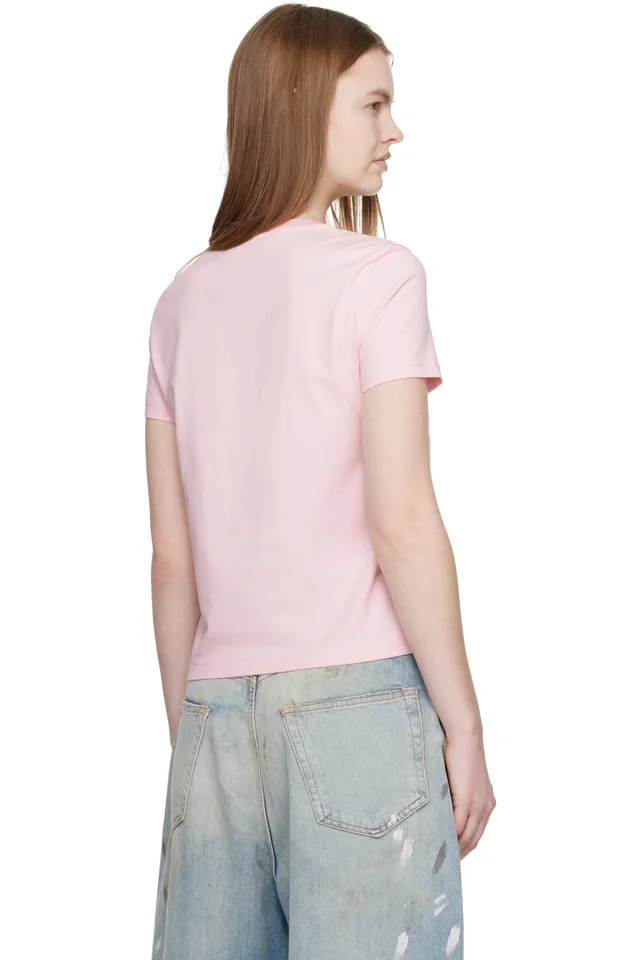 Casablanca Pink Airbrush Smiley Fitted Short Sleeve T‑shirt, photo 3 of 4 from SSENSE