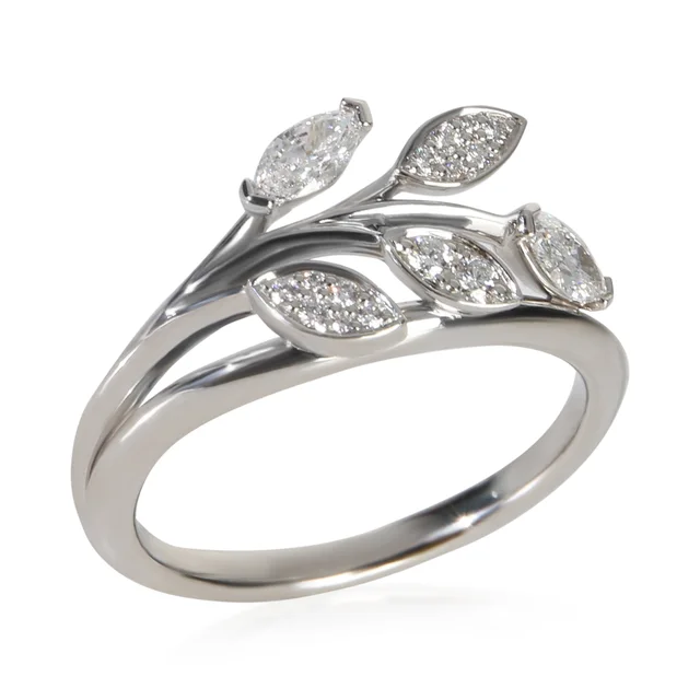 Tiffany & Co. Platinum Diamond Victoria Vine Ring 950 from HEWI, photo 2 of 2