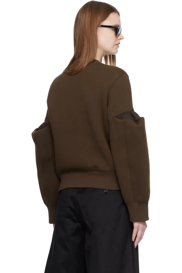 sacai Brown Sponge Sweat Pullover Sweatshirt, photo 3 of 4 from SSENSE
