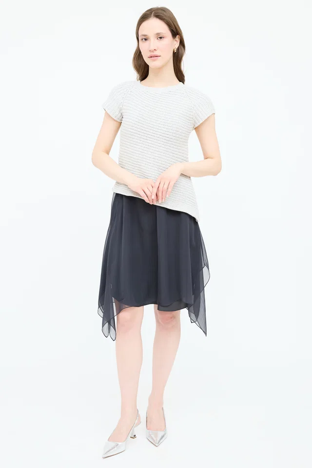 Brunello Cucinelli Assymetrical Knit Top from VSP Consignment
