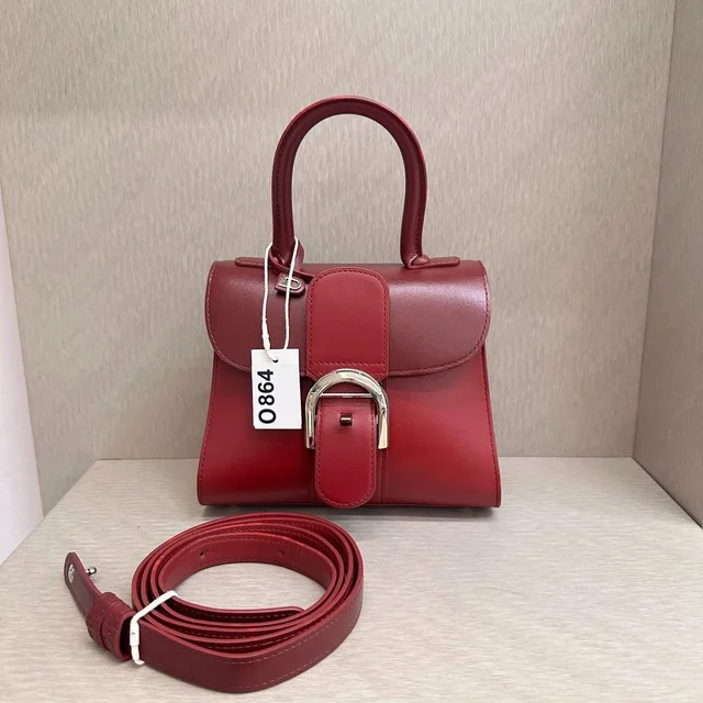 Delvaux Brillant Mini Wine Red Box Leather Bag from Grailed
