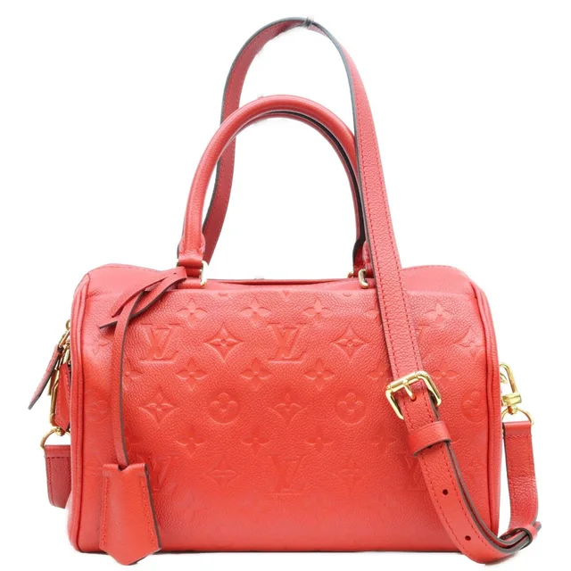 Louis Vuitton Empreinte Cerise Speedy Bandouliere 25 Boston Bag in Leather from The Reluxe