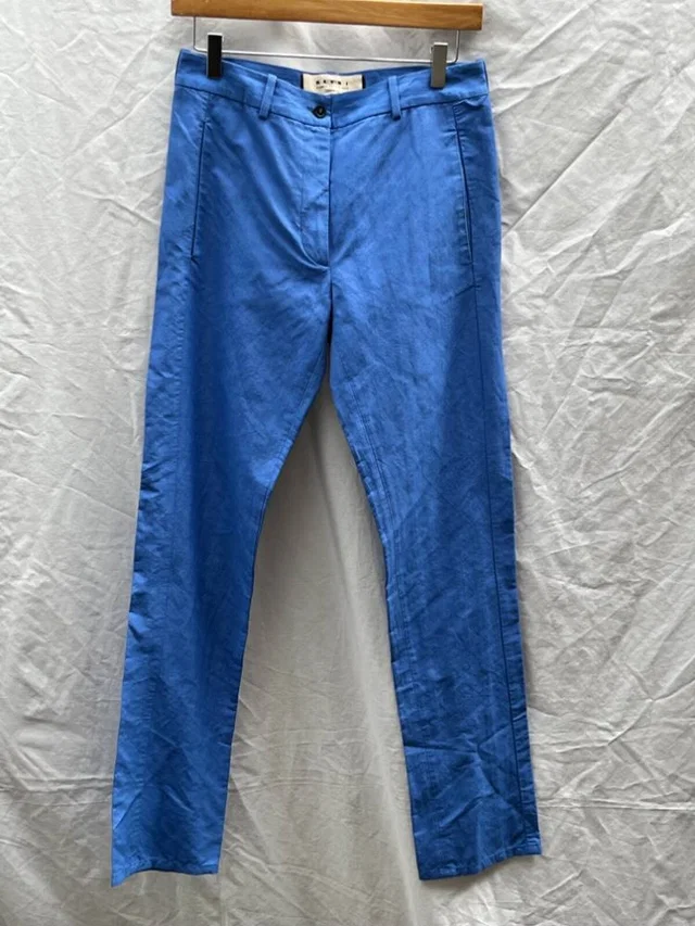 Marni slim leg tailored trousers blue Size: S in Blue from Oxfam Online Shop