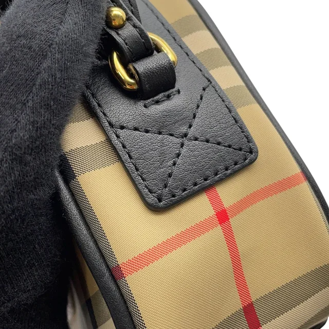 Burberry Nova Check B Patch Shoulder Bag Beige/Black/Red8023901 Nylon Leather in Black Nylon from GALLERY RARE, photo 7 of 13