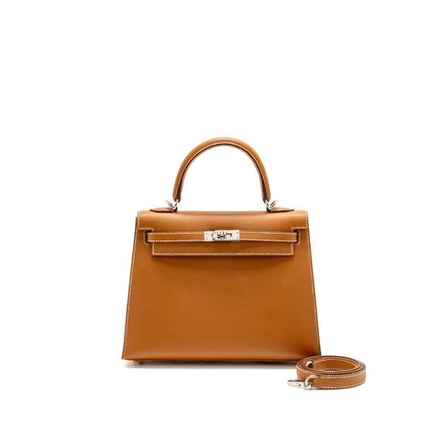 Hermès Kelly 25 Epsom Gold SHW Stamp W in Gold Epsom leather from EMIER