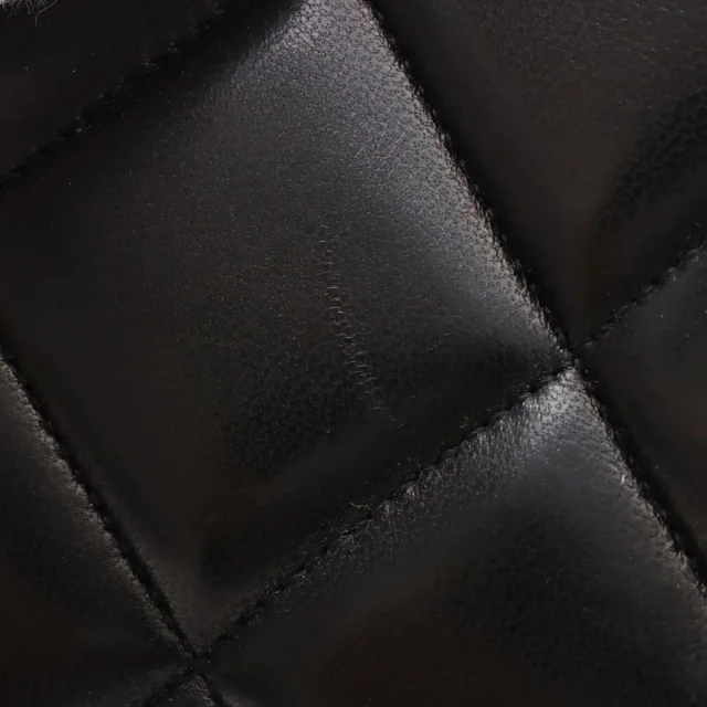 Chanel Matelassé Stitch CC Turnlock Tote Bag, Black, Made around 1995 in Black Lambskin from VINTAGE QOO TOKYO, photo 8 of 10