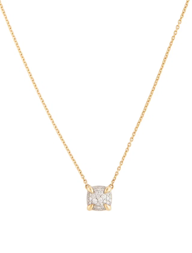David Yurman 18K Diamond Petite Chatelaine Pendant Necklace, 18" in multicolor from The RealReal