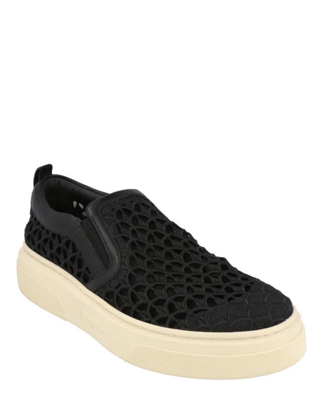 Salvatore Ferragamo Cassina Slip-On Sneakers in black, photo 2 of 6 from ShopSimon