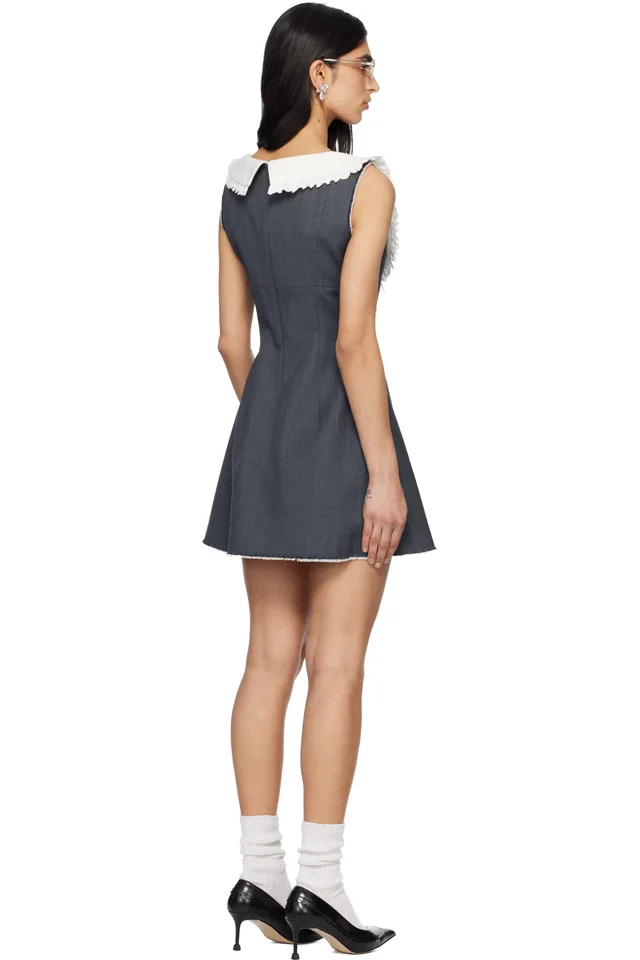 SHUSHU/TONG Gray Round Neck Sleeveless Minidress, photo 3 of 4 from SSENSE