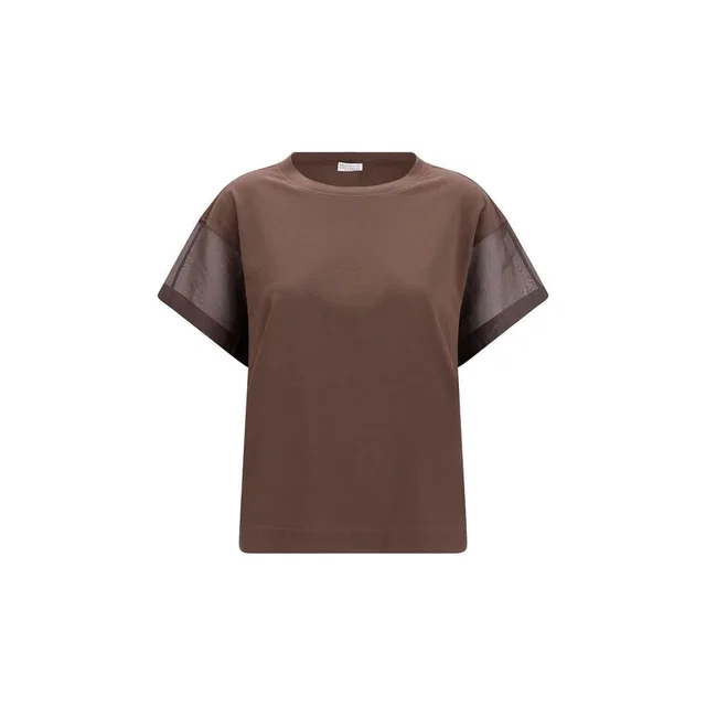 Brunello Cucinelli Brown Cotton T-Shirt in Brown from HEWI