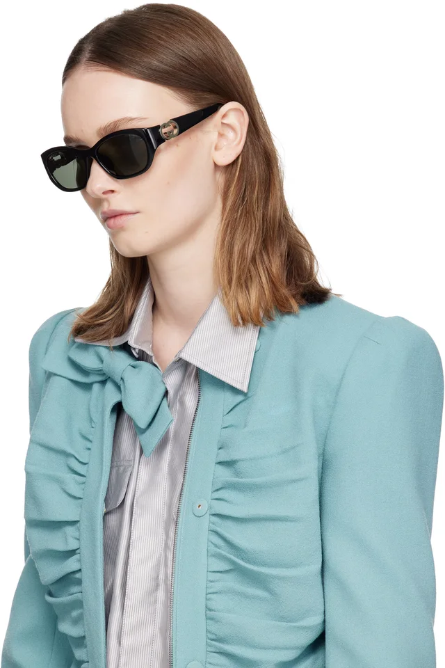 Gucci Black Hailey Round Sunglasses, photo 4 of 4 from SSENSE