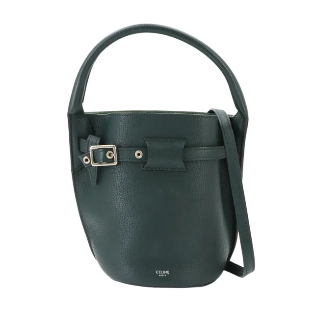 Celine Big Bag Bucket Nano 2-Way Bag Leather Green Bag in Green Leather from The Reluxe