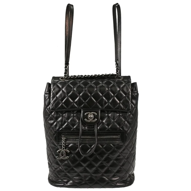 Chanel 2015-2016 Black Calfskin Paris-Salzburg Mountain Backpack in Black Calfskin from AMORE Vintage Tokyo