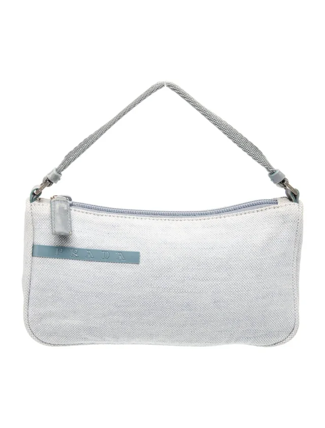 Prada Canapa Evening Bag Mini in silver|gray Canvas from The RealReal