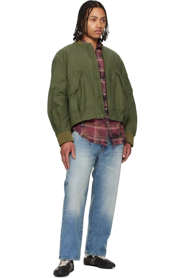 R13 Khaki Bubble Bomber Jacket, photo 4 of 4 from SSENSE