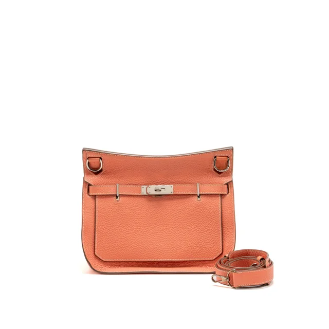 Hermès Jypsiere 28 Clemence Crevette SHW stamp square Q in Clemence leather from EMIER
