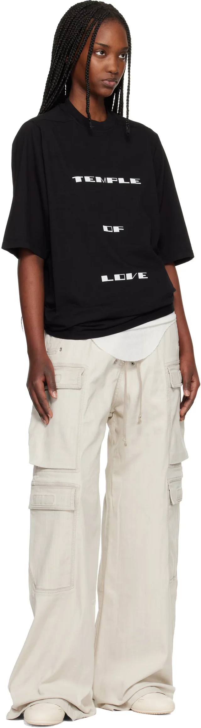 Rick Owens DRKSHDW Black Temple Jumbo S/S T-shirt, photo 4 of 4 from SSENSE