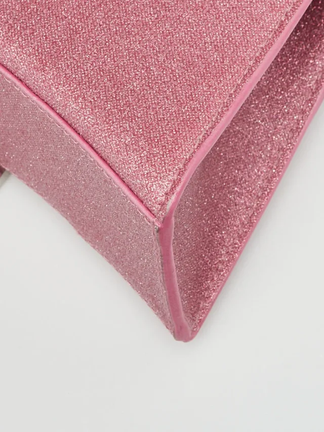 Balenciaga Sweet Pink Metallic Coated Canvas Hourglass XS Top Handle Bag in Pink Coated canvas from Yoogis, photo 4 of 10