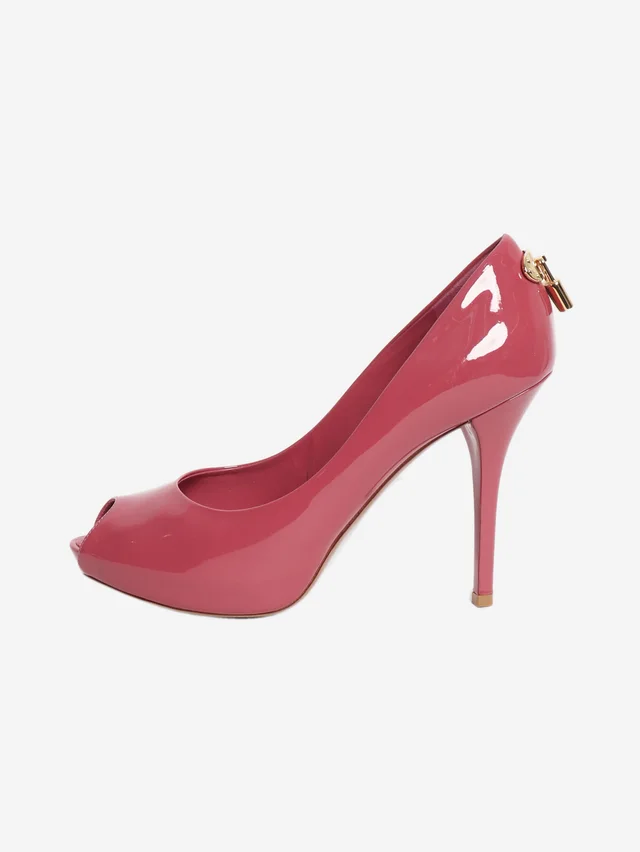Louis Vuitton Patent pink peep toe heels - size EU 38.5 (UK 5. ) in Pink Patent leather from Sign of the Times