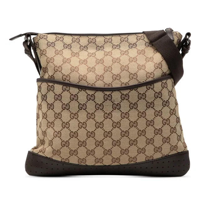 Brown Gucci GG Canvas Crossbody in Brown Canvas from Designer Revival