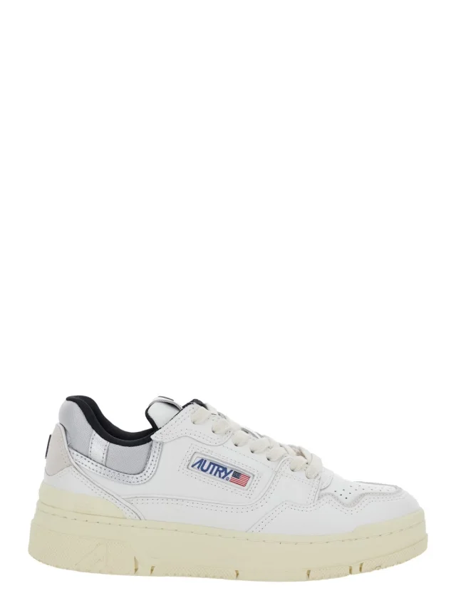 'CLC' White Low Top Sneakers with Logo Patch in Leather Woman in White, image 1 of 1 from Gaudenzi Boutique