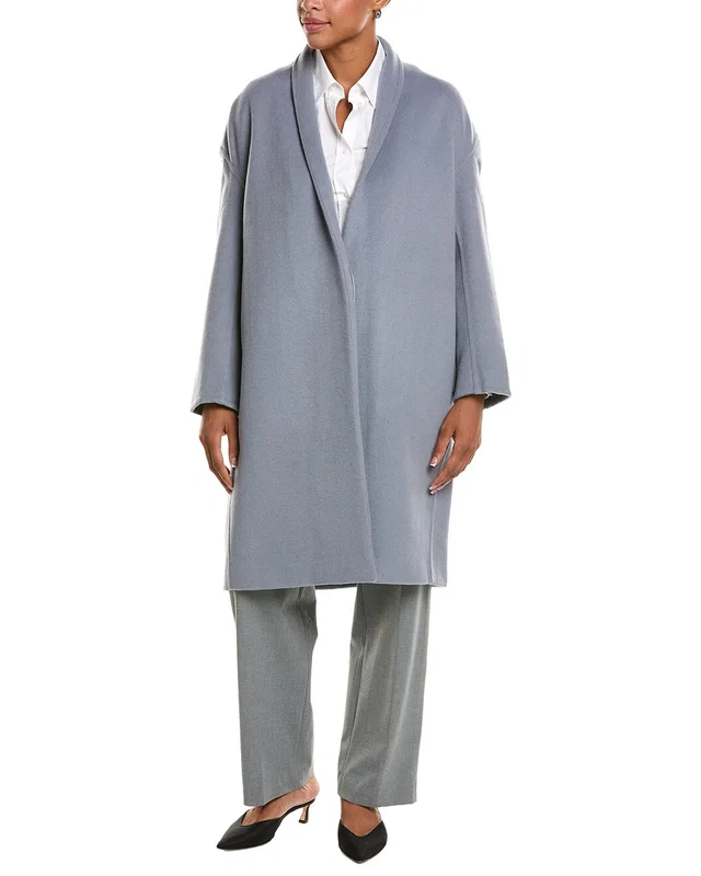 Vince Collarless Long Wool-Blend Coat, image 1 of 1 from Rue La La