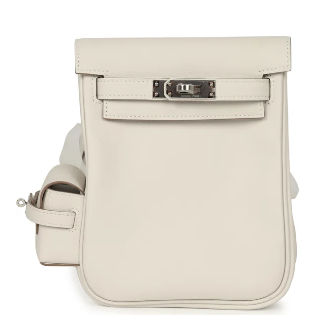 Hermès Mini Kelly Jump Backpack Gris Pale Swift Palladium Hardware in Grey Swift leather from Madison Avenue Couture