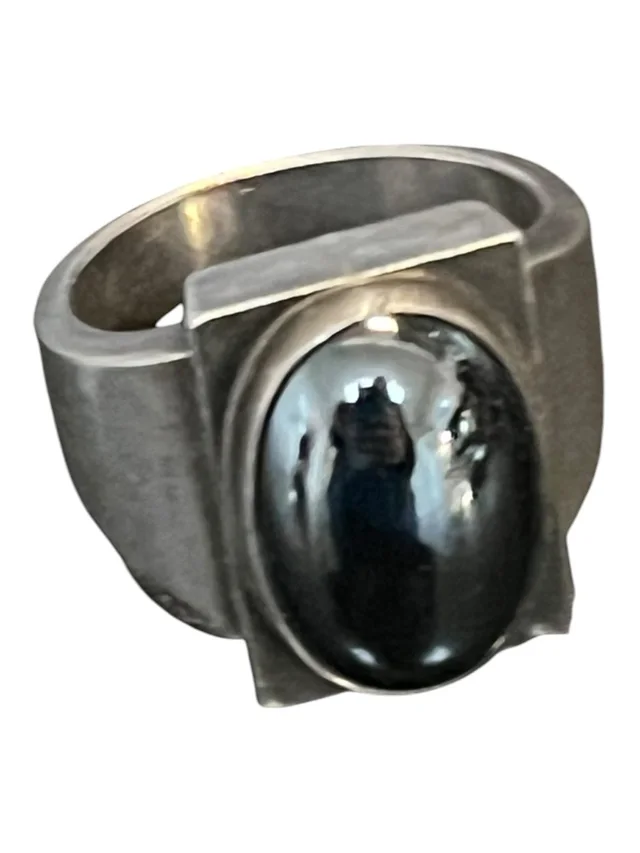Georg Jensen Denmark Vintage Sterling Silver Modernist Hematite Ring 84a from Poshmark