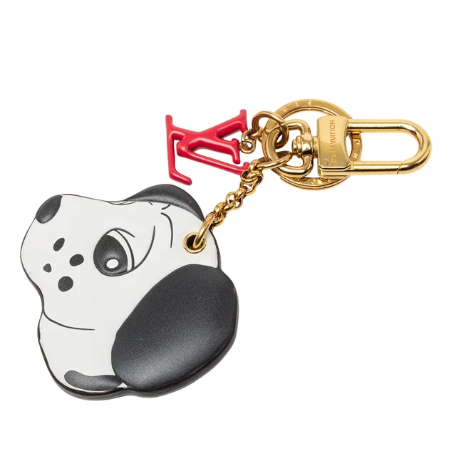 Brown Louis Vuitton Sun Yitian Printed Leather Animogram Dalmatian Bag Charm and Key Holder in Brown Leather from Designer Revival