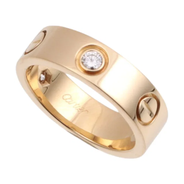 Cartier 18K Diamond Love Ring #51 Gold in Gold from VINTAGE QOO TOKYO