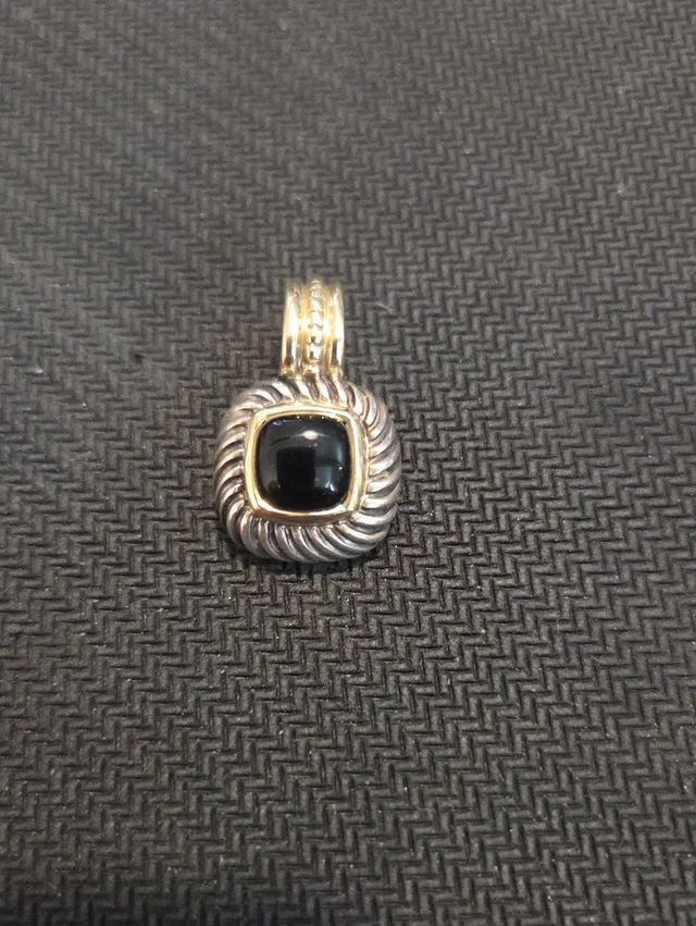 David Yurman Silver Cable Enhancer With Black Onyx And Gold Accents in gray|black|silver from Poshmark
