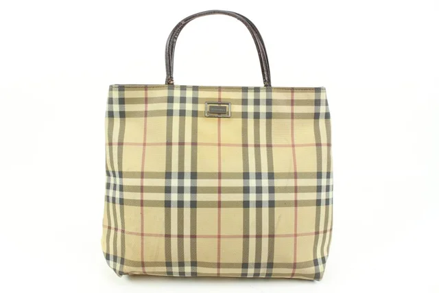 Burberry Beige Nova Check Coated Canvas Tote Bag Upcycle Ready in Beige Coated canvas from Bagriculture